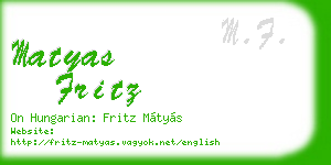 matyas fritz business card