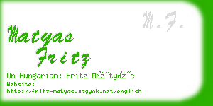 matyas fritz business card